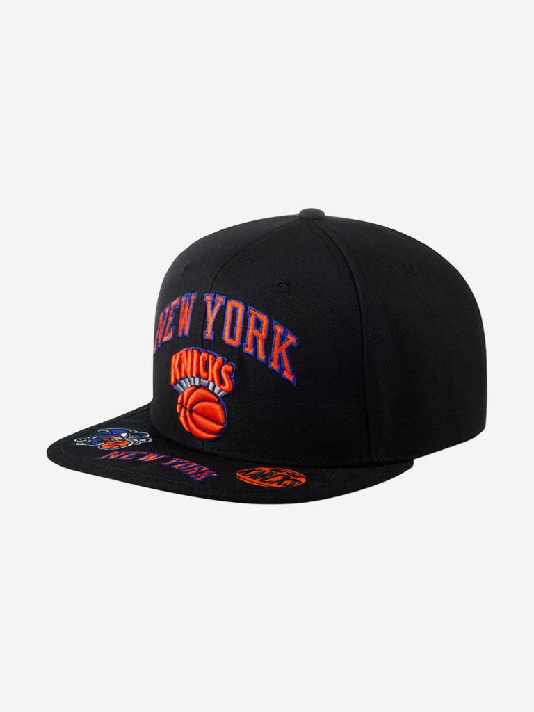 Бейсболка с прямым козырьком MITCHELL NESS HHSS2997-NYKYYPPPBLCK New York Knicks NBA (черный)