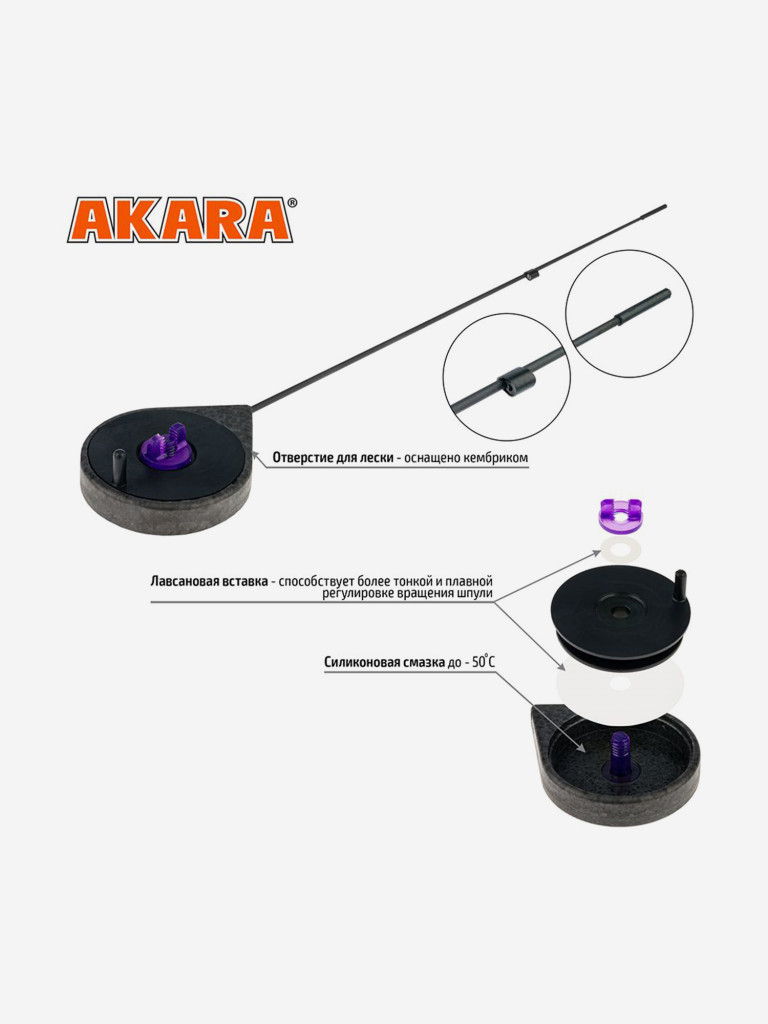 Удочка зимняя Akara Ultra Sport Black (хлыст карбон)