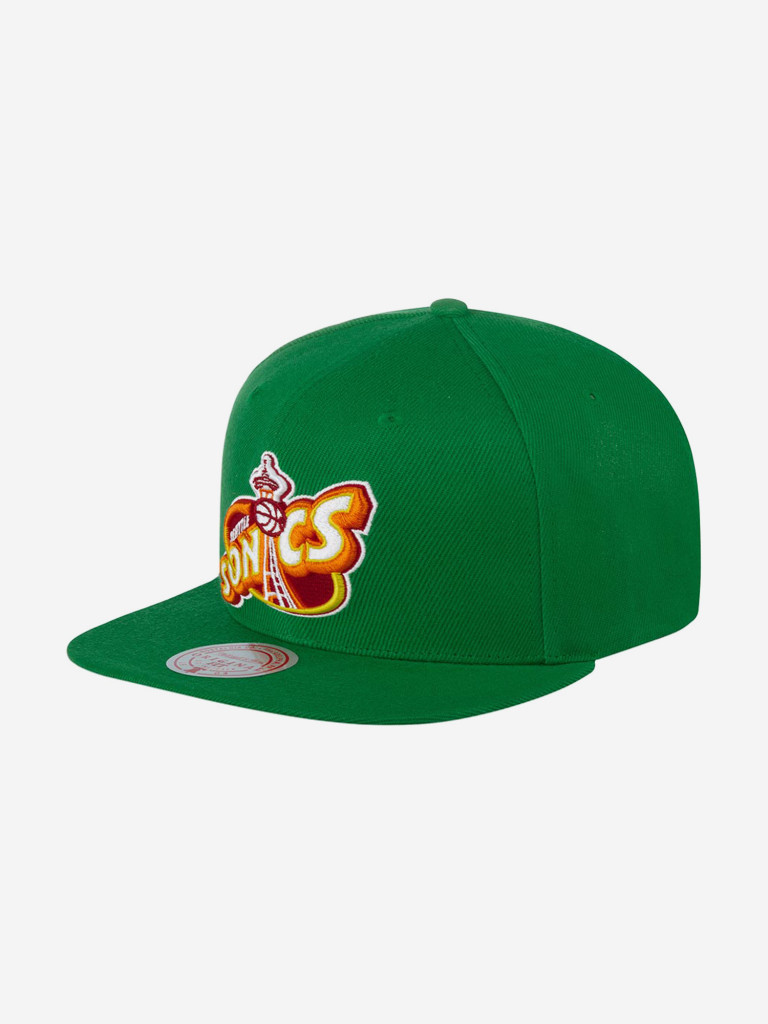 Бейсболка с прямым козырьком MITCHELL NESS 6HSSSH21296-SSUGREN Seattle Supersonics NBA (зеленый)