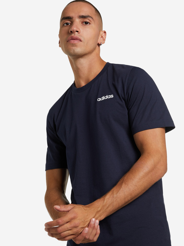 Футболка мужская adidas Essentials Plain арт. DU0369 синий цвет — купить за  1399 руб. со скидкой 30 %, отзывы в интернет-магазине Спортмастер