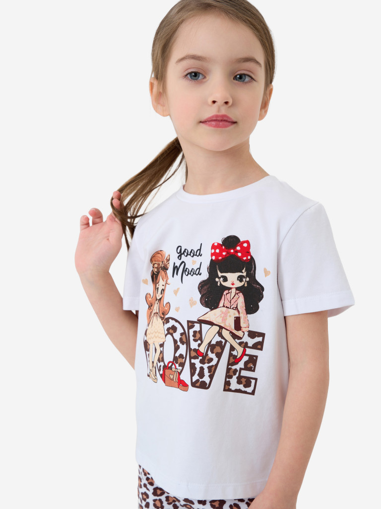 Комплект для девочек: футболка, легинсы укороченные PlayToday