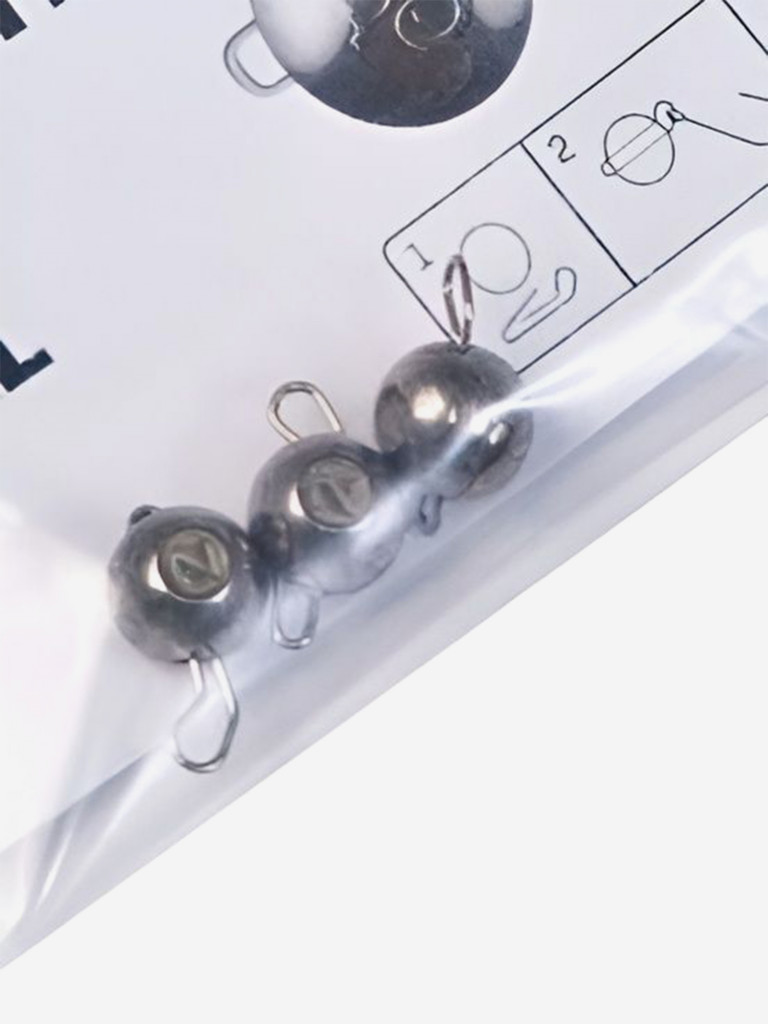 Грузила разборные Вольфрамовые LUCKY JOHN головки TUNGSTEN JIG BALL, вес 2г, набор 3шт.