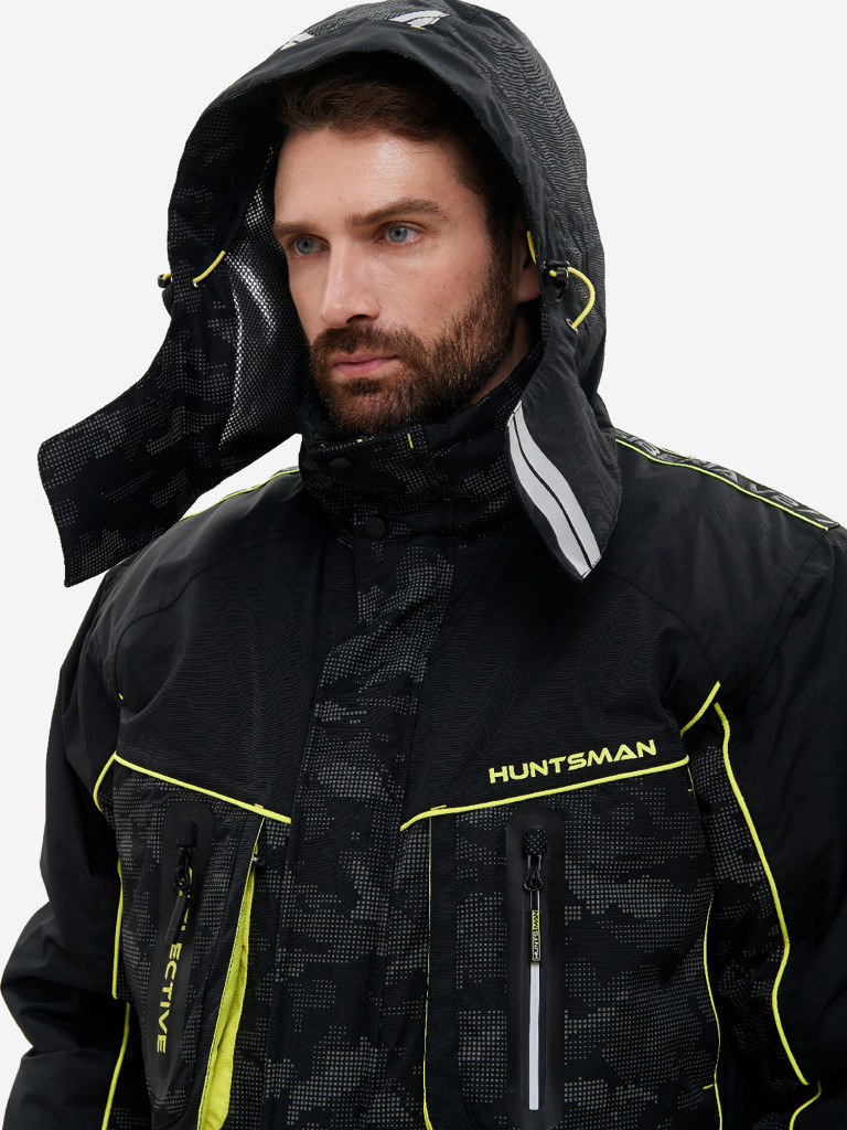 Костюм мужской зимний Huntsman Reflect V2 непромокаемый мембранный, ткань со световозвращающим принтом