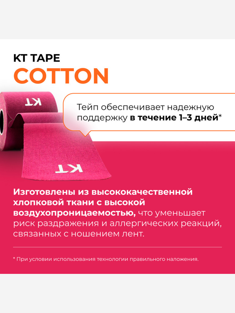 Кинезио тейп KT Tape PRO для тела спортивный, 25 х 5 см, 20 шт, розовый
