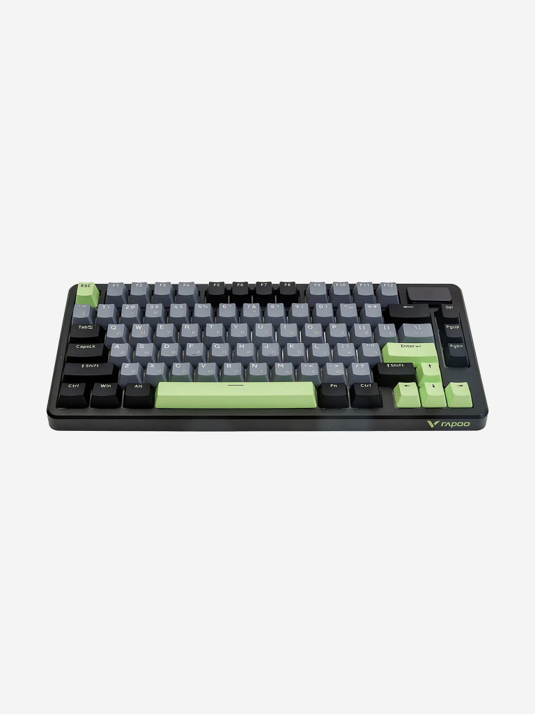 RAPOO Игровая механическая клавиатура проводная/беспроводная V700DIY-75, цвет: чер/сер/зел (10369)