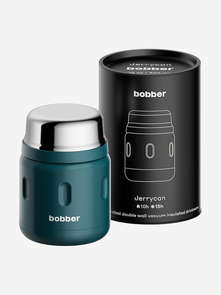 Термос вакуумный для еды BOBBER Jerrycan 500 мл, тепло до 10 часов, темно-бирюзовый