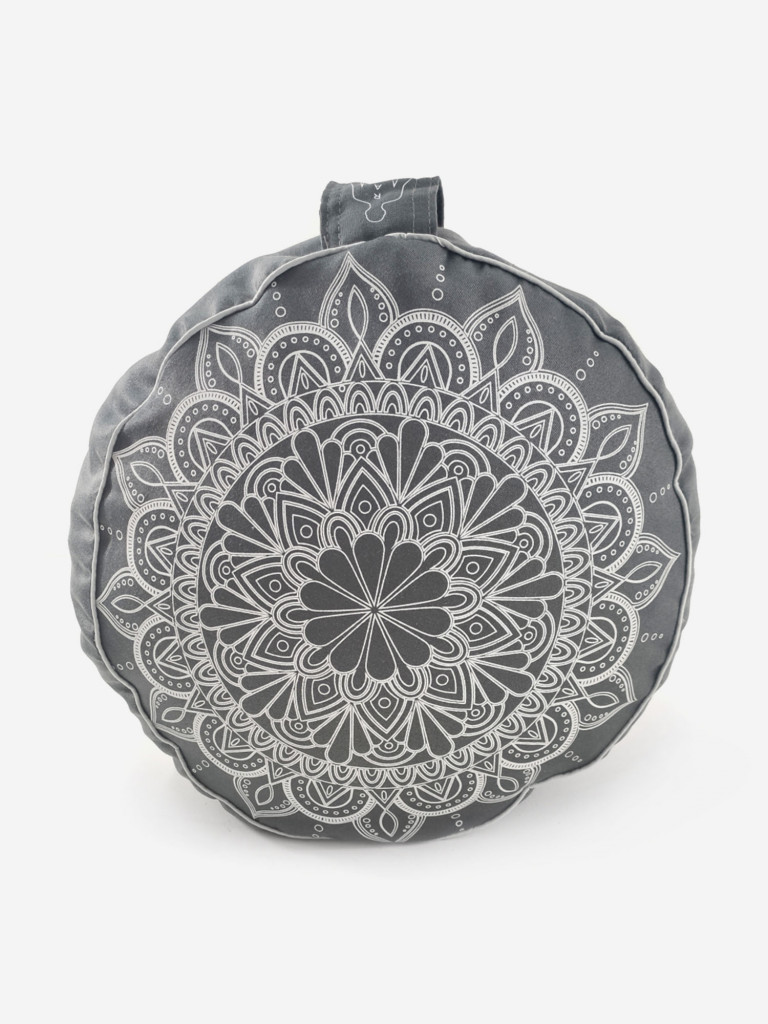 Подушка для медитации Mandala Grey, серый, размер 30 х 30 х 15 см вес 2 кг состав гречишная лузга