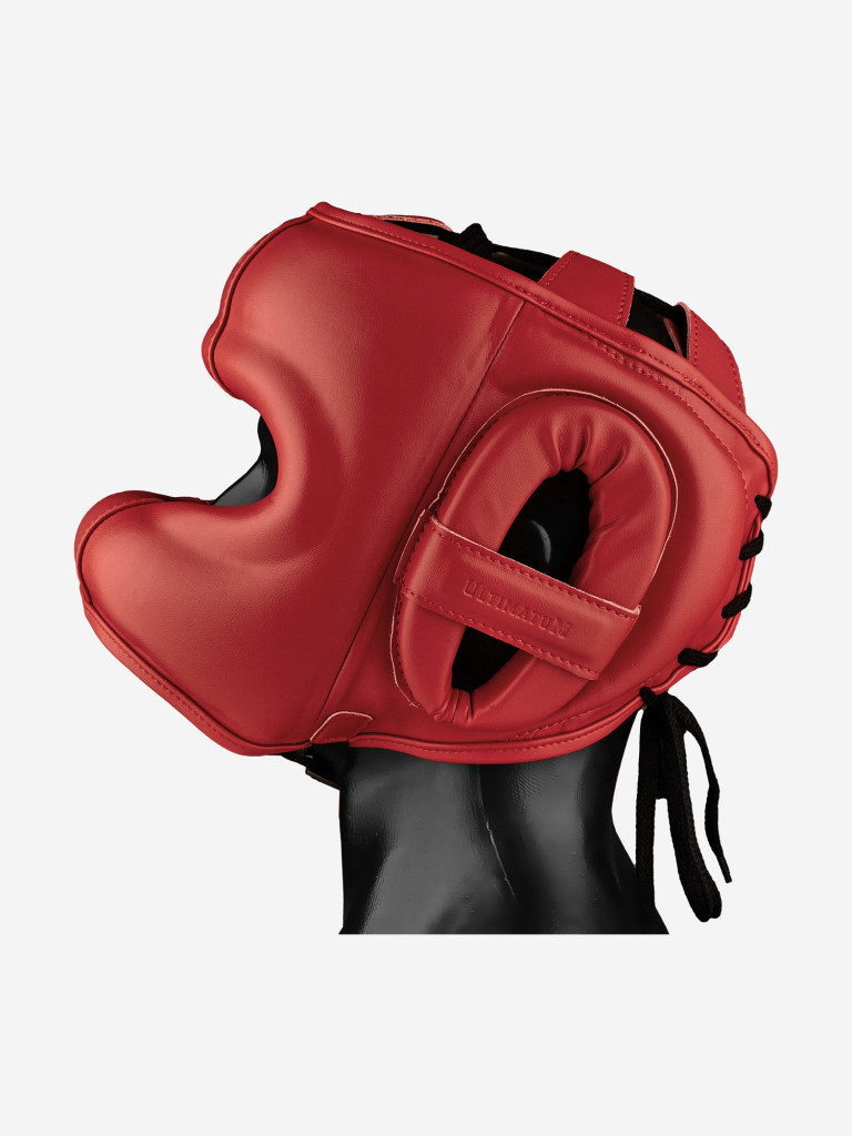Боксёрский шлем с бампером ULTIMATUM BOXING GEN5FB HTN RUBY RED с алькантарой