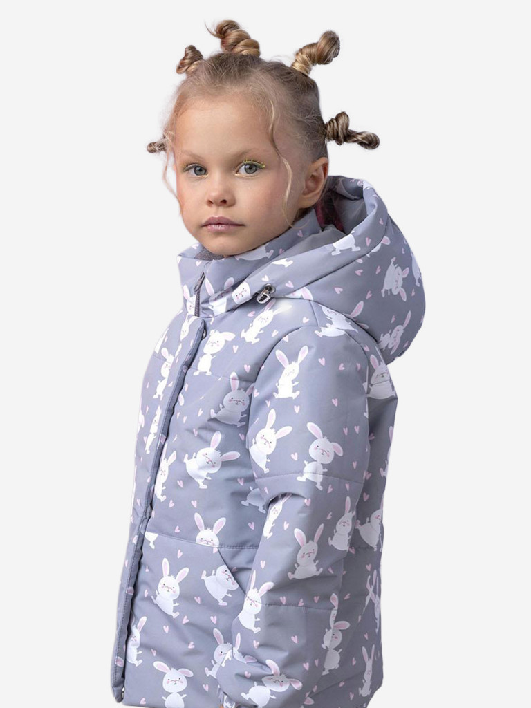 Куртка для девочки batik Мередит серый принт