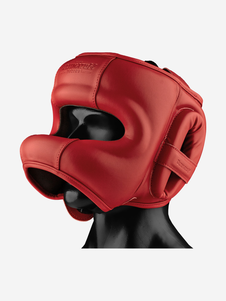 Боксёрский шлем с бампером ULTIMATUM BOXING GEN5FB HTN RUBY RED с алькантарой