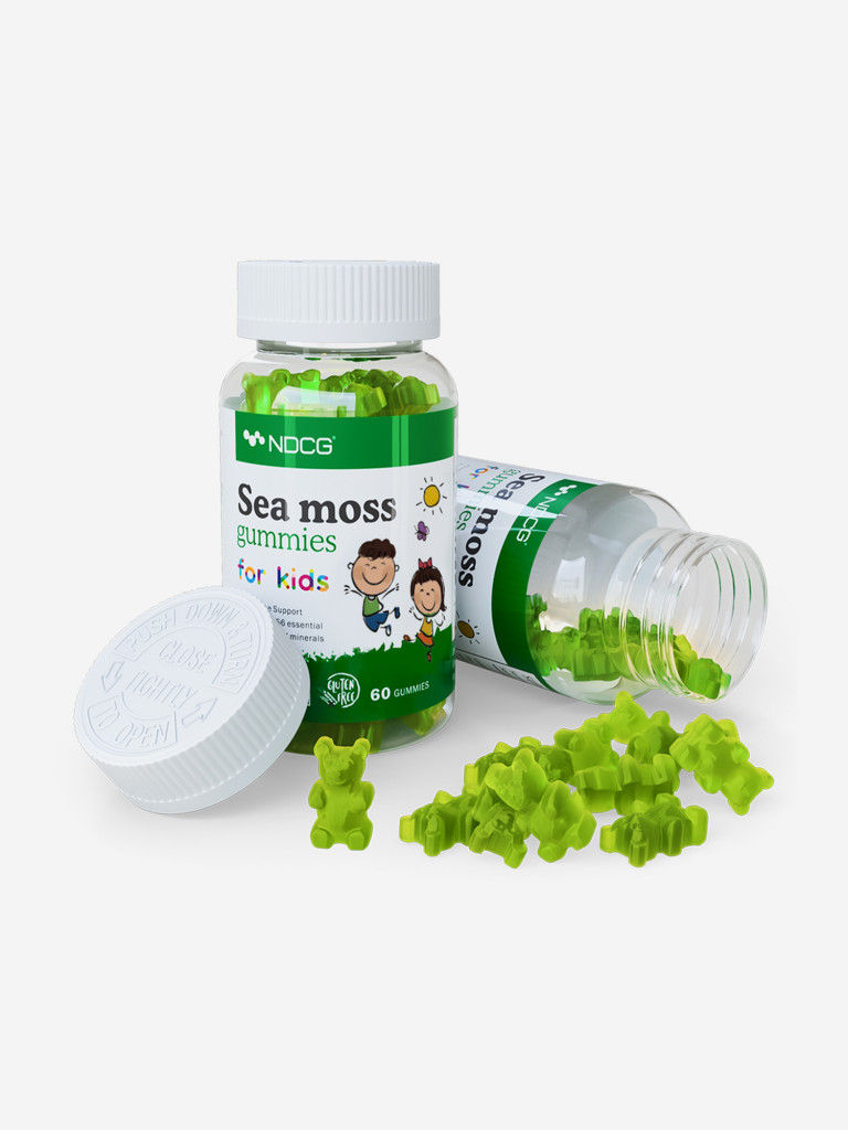 Ирландский мох Sea Moss for kids для детей NDCG, со вкусом яблока, 60 жевательных пастилок