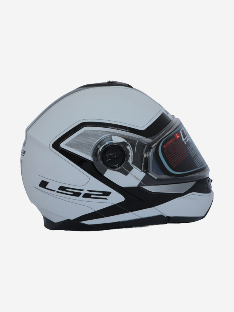 Мотошлем FF325 STROBE ELECTRIC SNOW CIVIK снегоходный LS2 (бело-черный глянцевый)