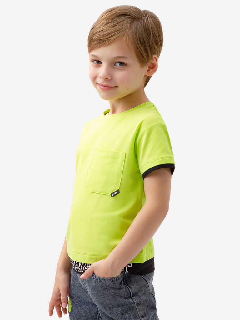 Футболка с эффектным дизайном салатовая Button Blue