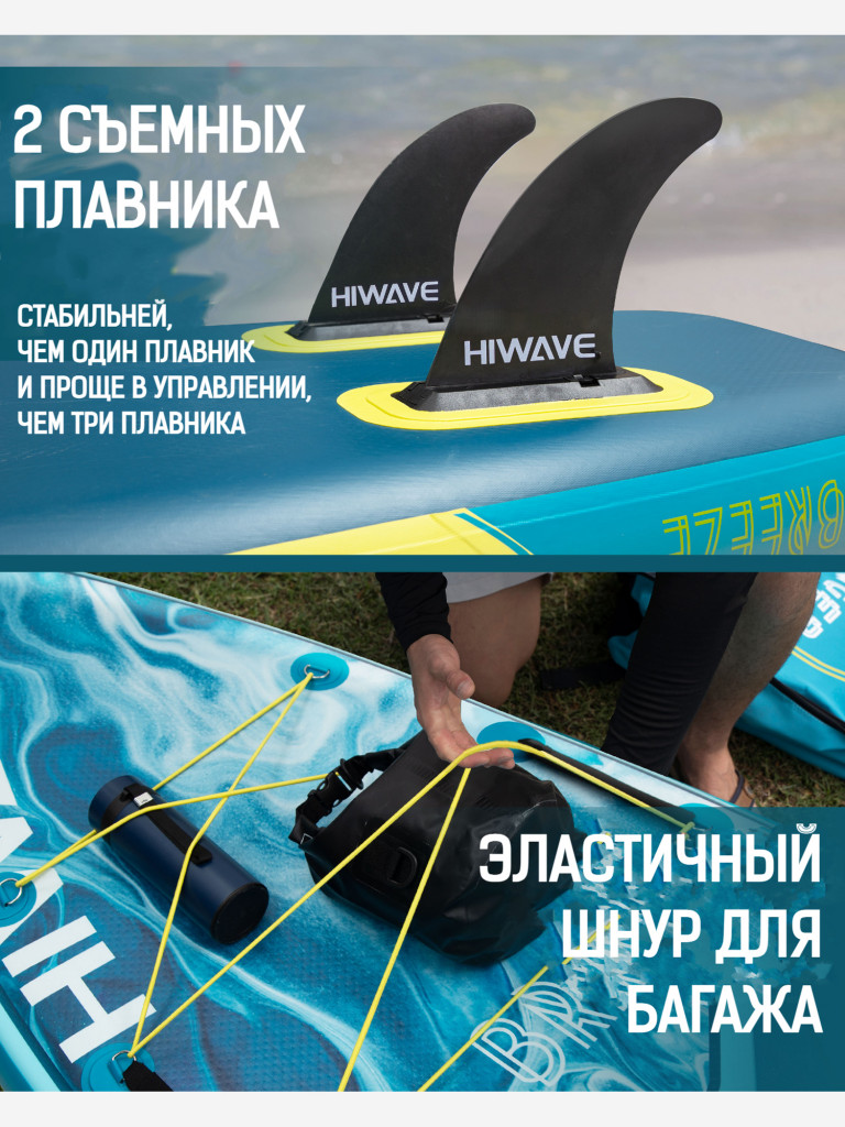 Надувная двухслойная SUP-доска HIWAVE BREEZE BLUE, 11'6" 335*86*15 см, сапборд