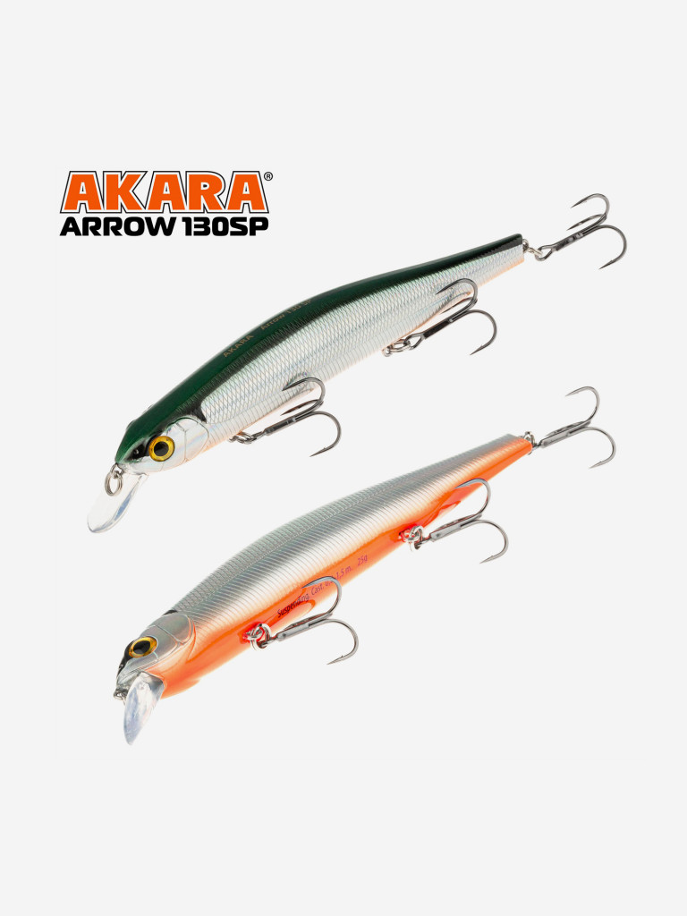 Воблер Akara Arrow 130SP минноу суспендер на щуку, судака 25гр A23