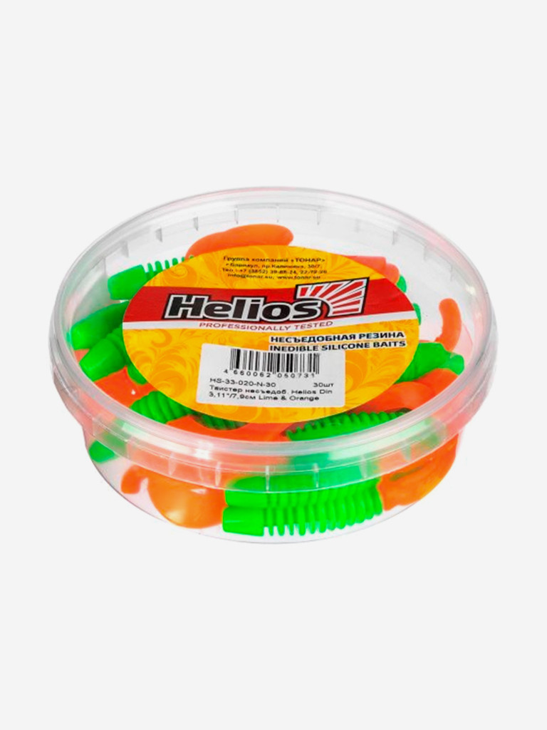 Мягкая приманка Helios Din, 3,11'' / 7,9 см, Lime & Orange, 30 шт (HS-33-020-N-30)