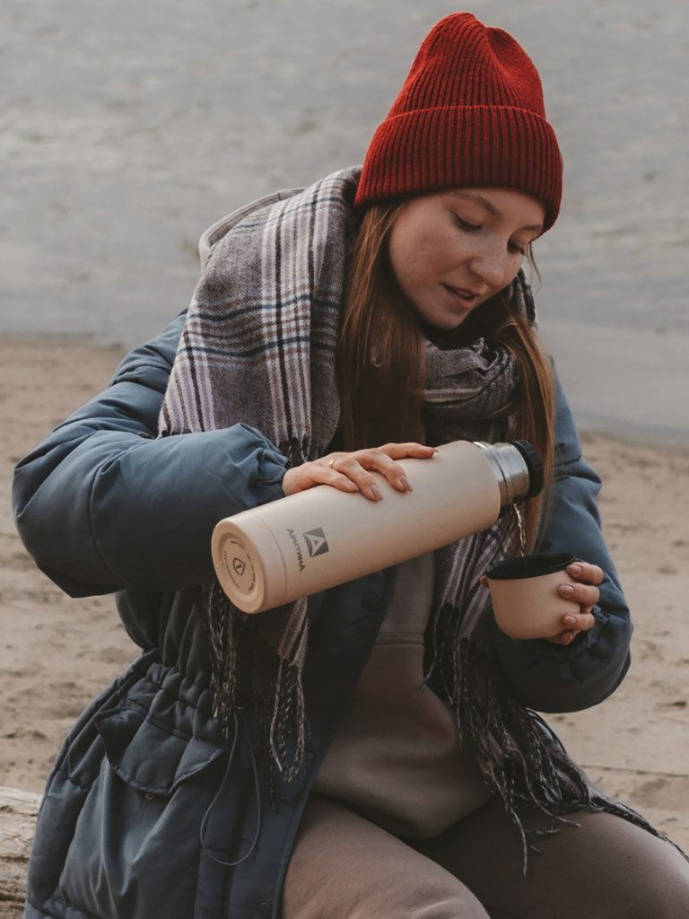 Термос вакуумный Арктика 1 л, песок