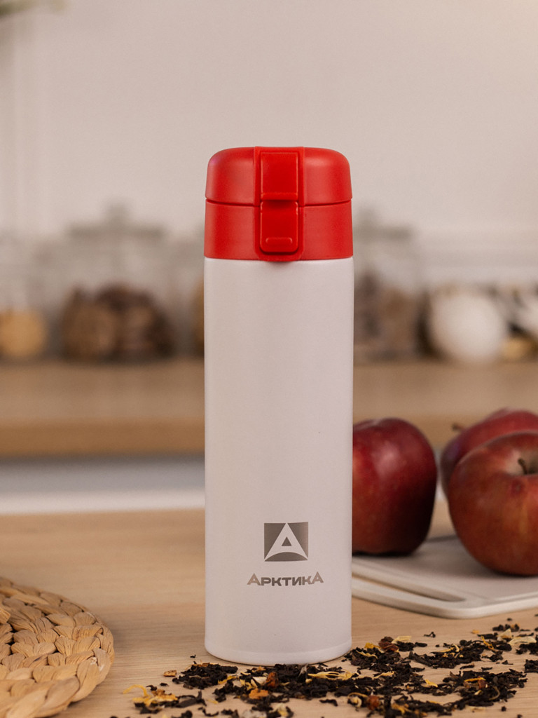 Термокружка вакуумная Арктика, 470мл, со съемным ситечком, арктика
