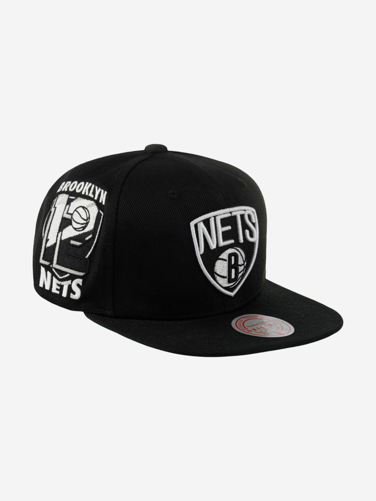 Бейсболка с прямым козырьком MITCHELL NESS HHSS6044-BNEYYPPPBLCK Brooklyn Nets NBA