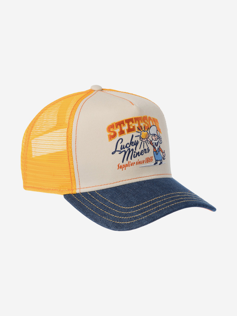 Бейсболка с сеточкой STETSON 7741103 TRUCKER CAP LUCKY MINERS (бежевый)