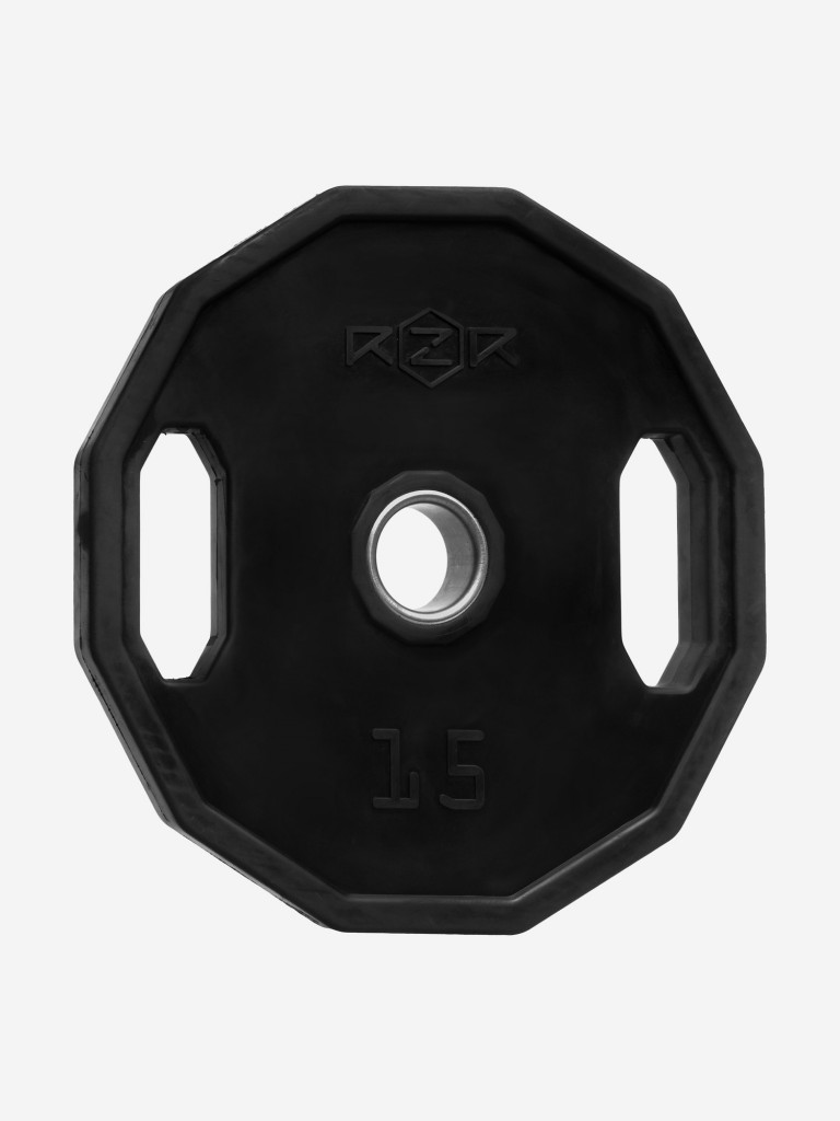 Диск олимпийский обрезиненный с рукоятками RZR, 15 кг