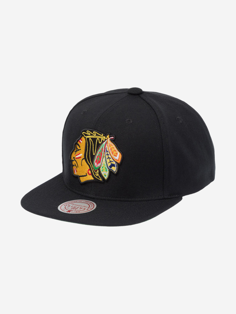 Бейсболка с прямым козырьком MITCHELL NESS HS8582-CBHBLCK Chicago Blackhawks NHL (черный)