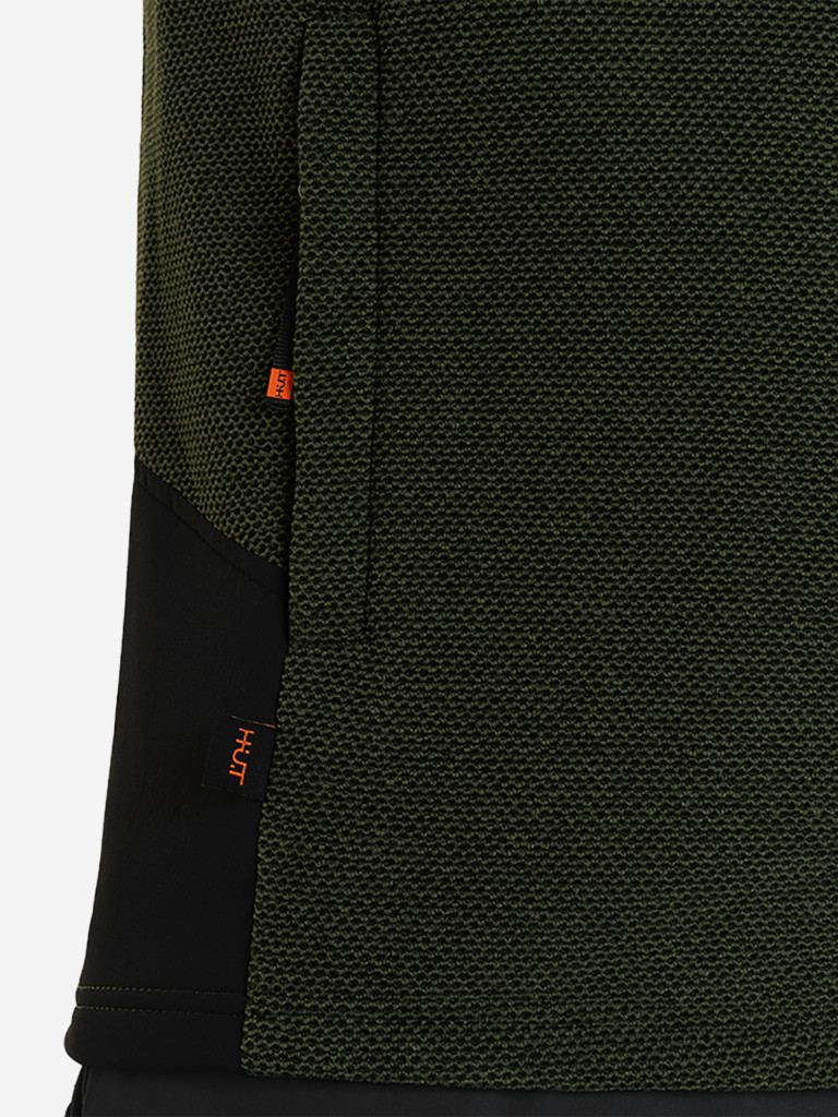 Кофта мужская на молнии HUT URMAN флисовая для охоты, зеленая