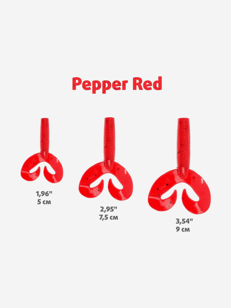 Мягкая приманка Helios Credo Double Tail, 3,54" / 9 см, Pepper Red, 5 штук (HS-28-030)