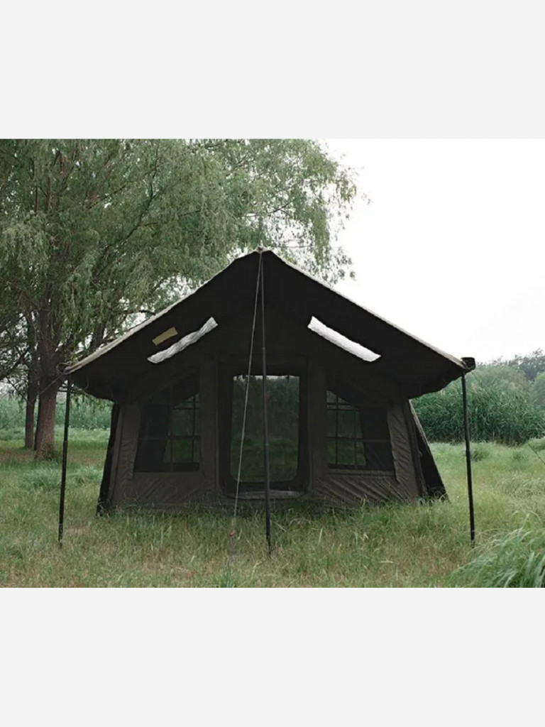 Надувная палатка Coody 8.0 PRO Army Green, 8 м², 2–4 человека, 2 входа, навес