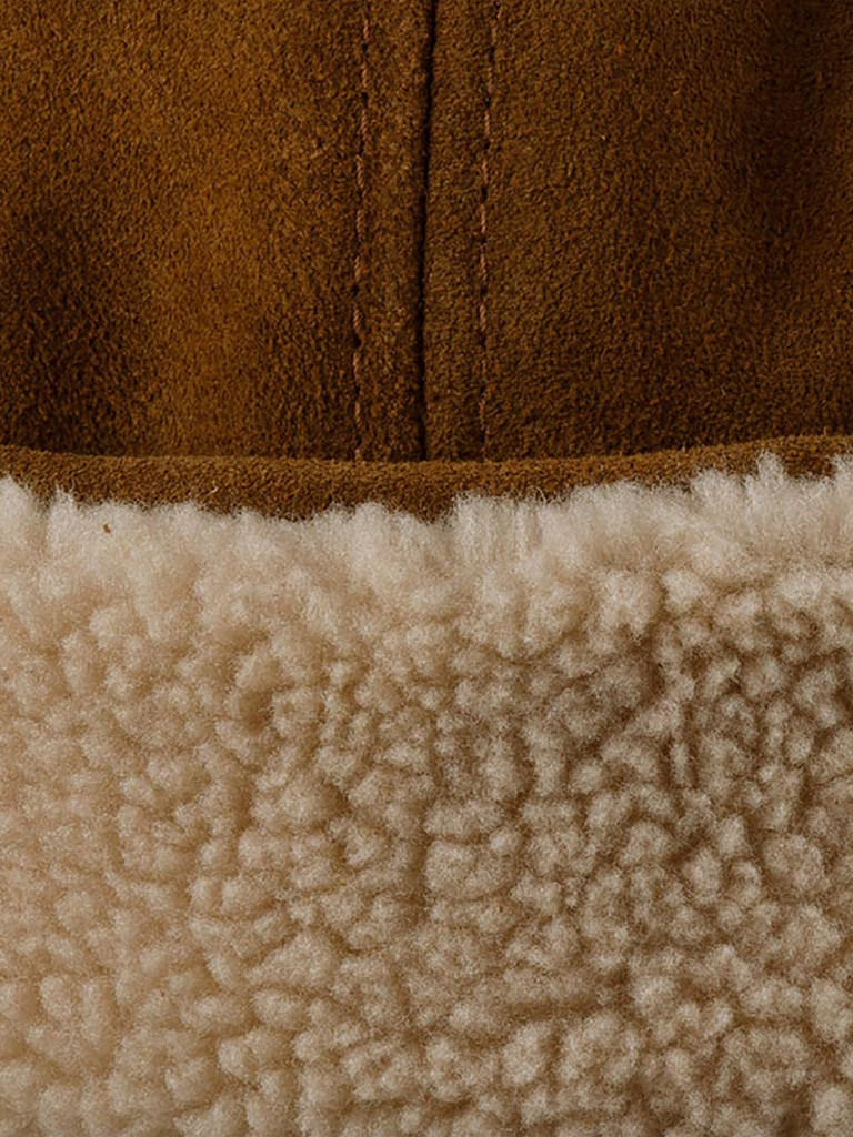 Шапка-ушанка STETSON 9297302 BOMBER CAP CALF SPLIT (коричневый)