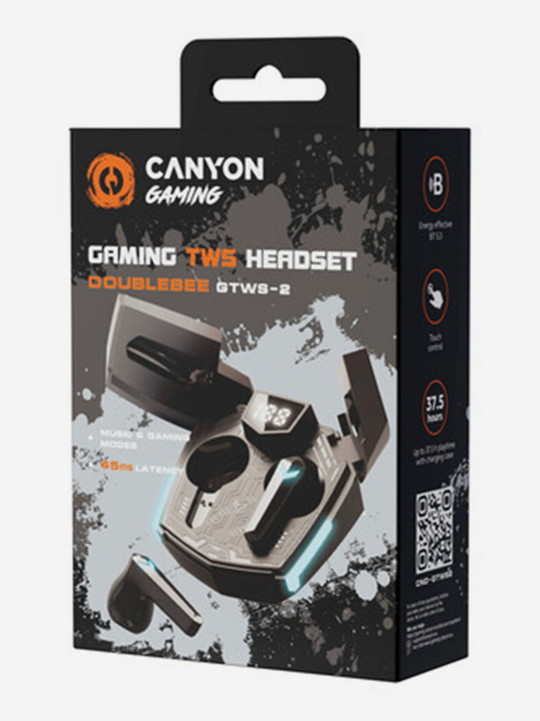 Наушникик TWS "DOUBLEBEE" CANYON CND-GTWS2, стереозвук, энергоэффективный Bluetooth 5.3.