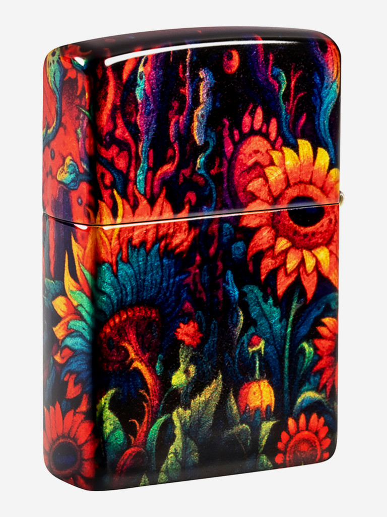 Зажигалка бензиновая ветроустойчивая Zippo Spooky Sunflower 540 Tumbled Brass
