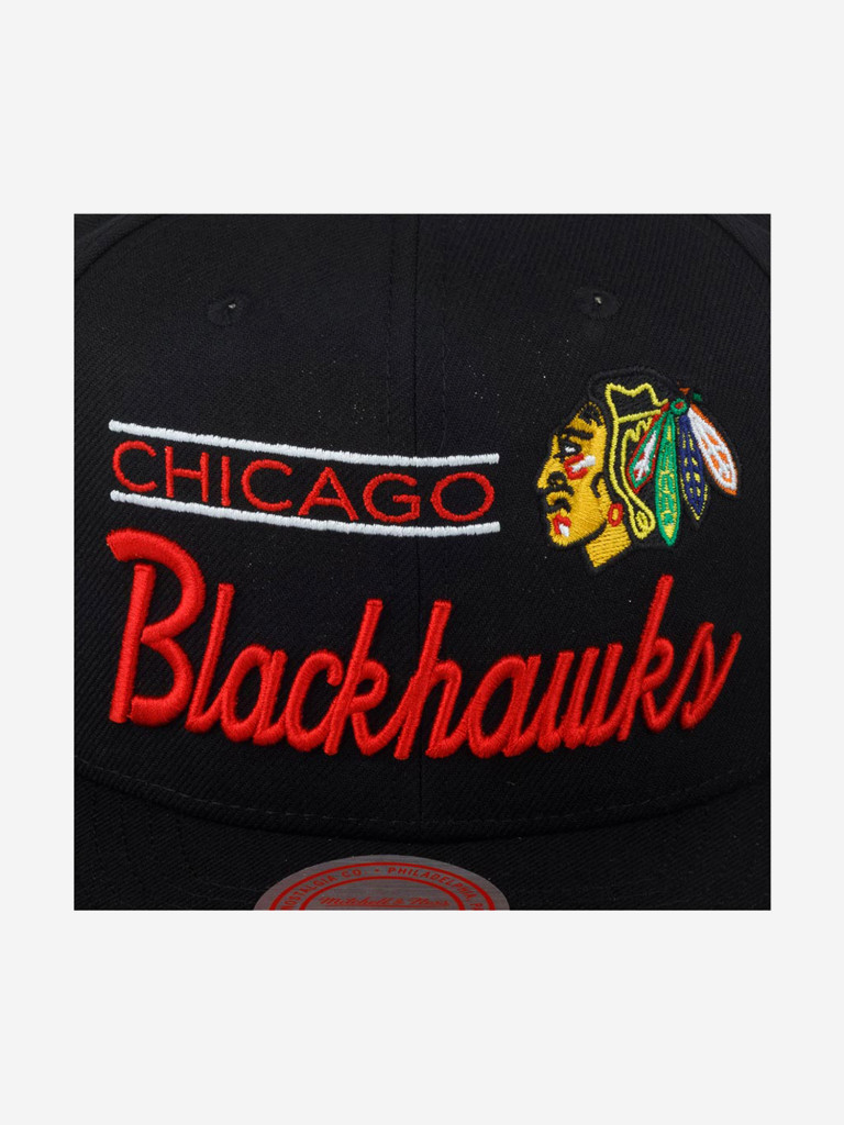 Бейсболка с прямым козырьком MITCHELL NESS 6HSSLD21213-CBHBLCK Chicago Blackhawks NHL (черный)