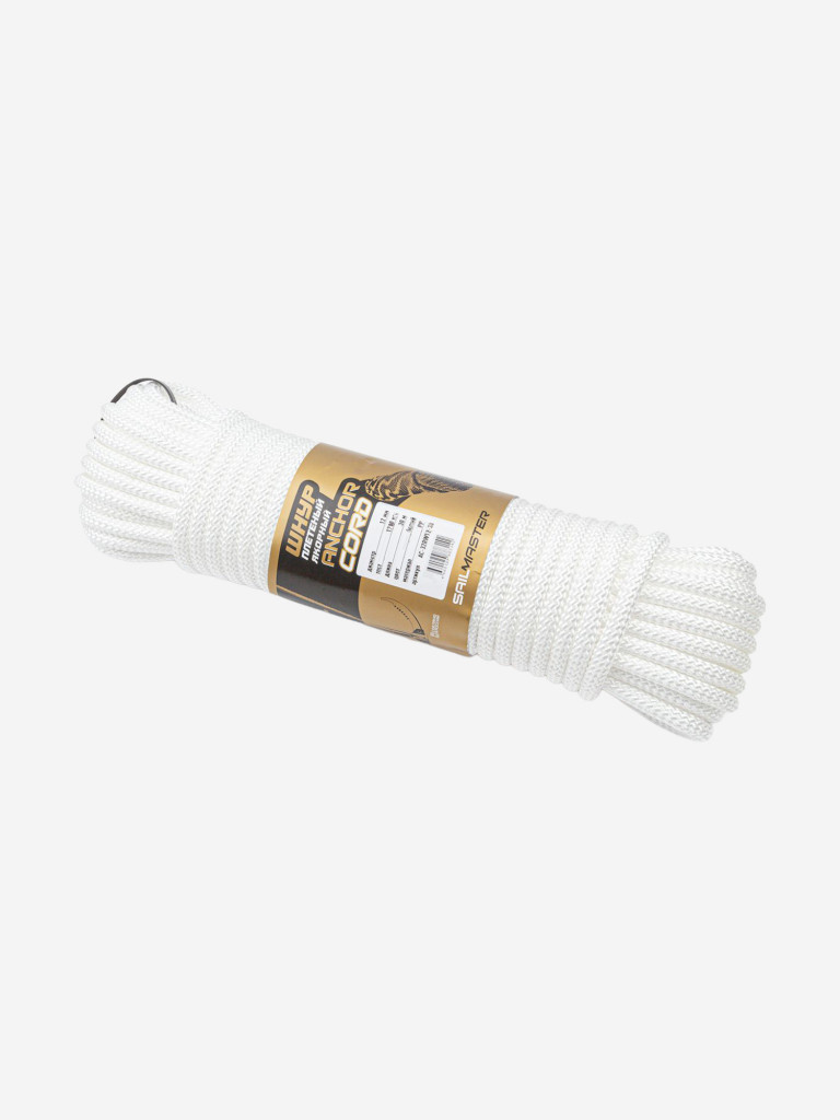 Шнур плетеный якорный Anchor Cord, Петроканат, 12.0 мм/1700 кг, 30 м, белый