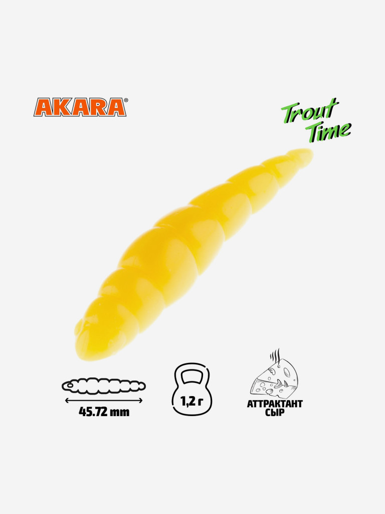 Силиконовая приманка Akara Trout Time DOLLY 1.8 Cheese 446 (20 шт.)
