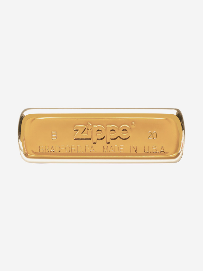 Зажигалка Zippo 204B Classic Brushed Brass, золотистая матовая