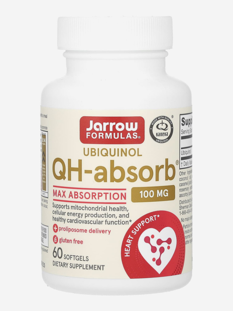 Бад, убихинол коэнзим q10 капсулы , Jarrow Formulas Ubiquinol QH-Absorb 100 mg 60 softgels