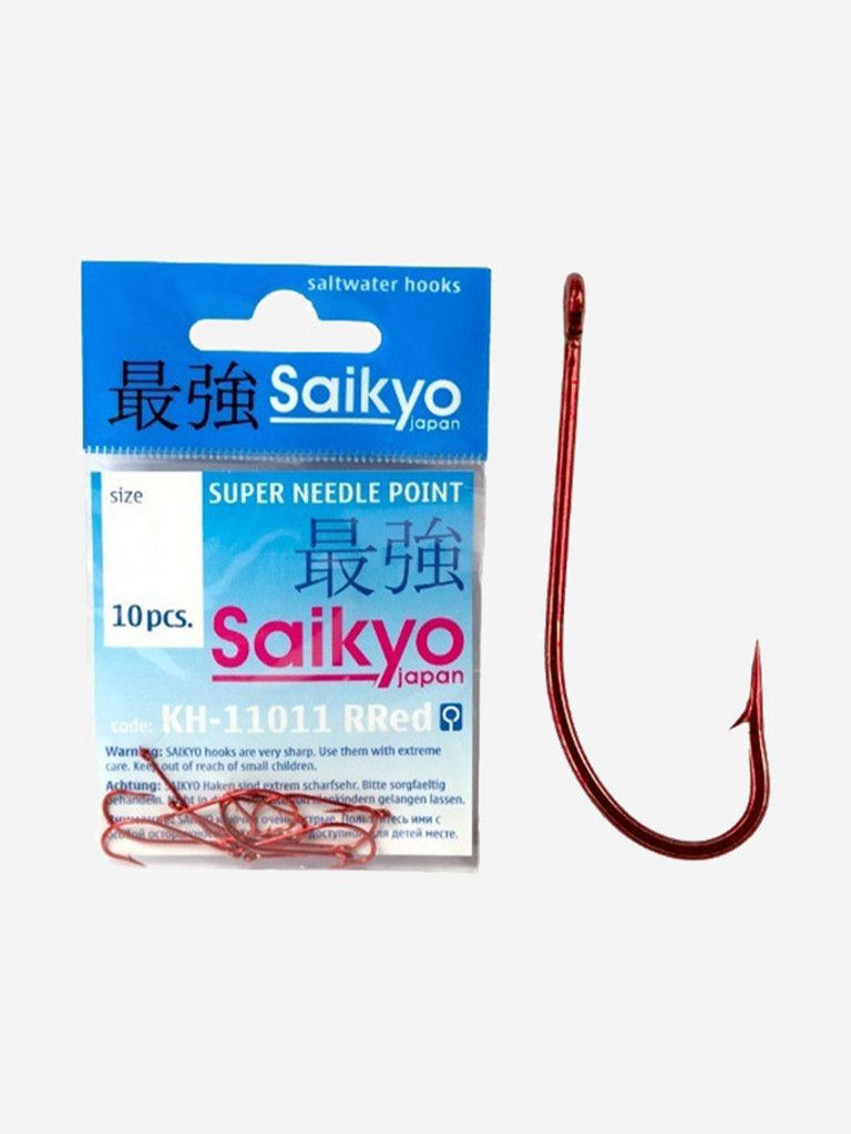Крючки для рыбалки одинарные Saikyo KH-11011 O'Shaughnessy Red ( 1 упк. по 10шт.)