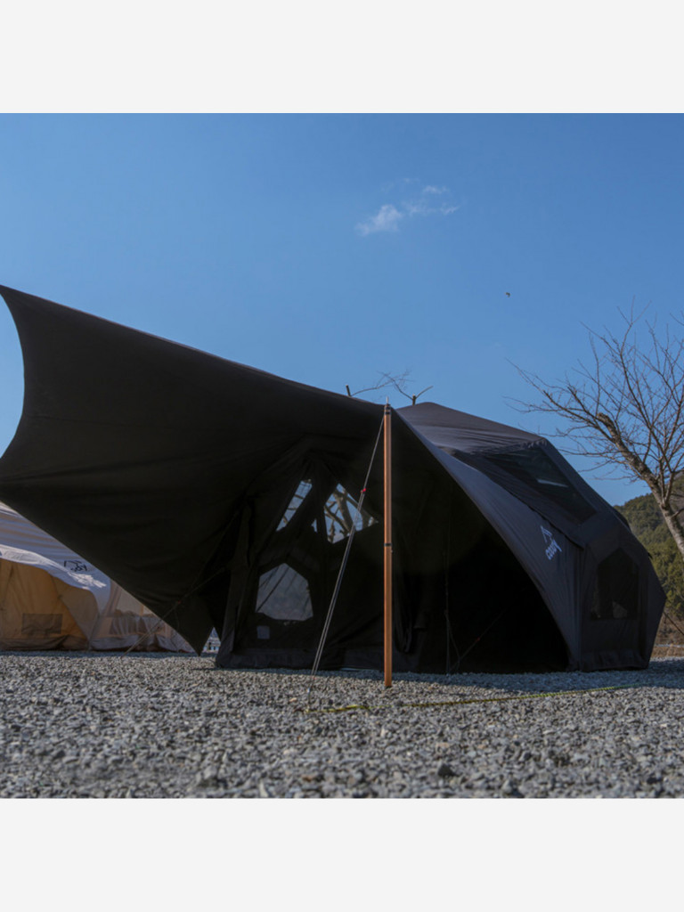 Надувная палатка Coody BESTONA Black, 380×380×275 см, 2–4 человека, 2 входа, навес