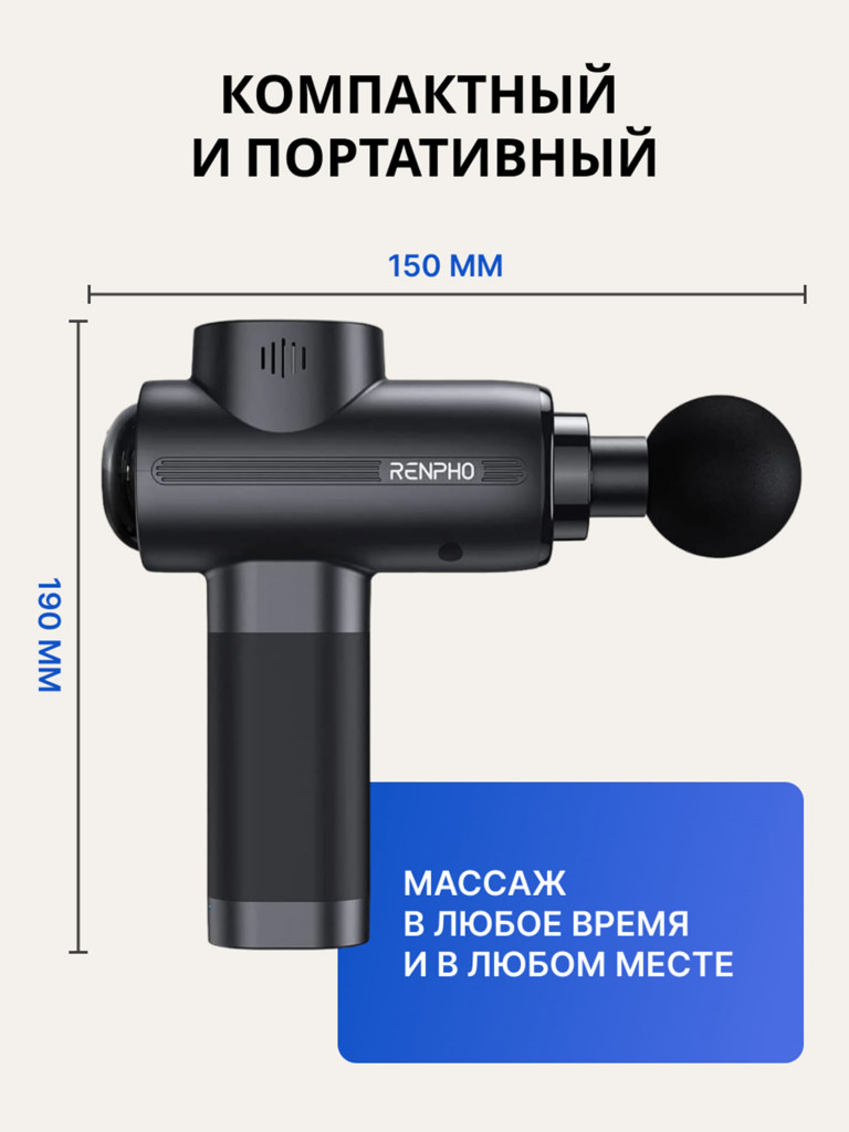 Перкуссионный массажер для тела Renpho Active RP-GM171