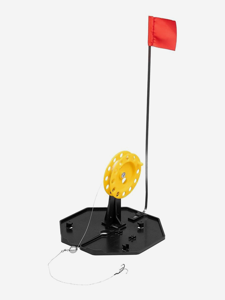 Набор жерлиц на подставке оснащенная ТОНАР ЖЗО-02М, основание 185 мм, катушка 85 мм, 10 штук