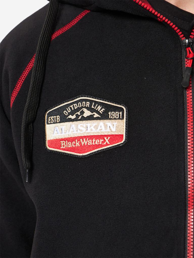Куртка флисовая мужская Alaskan Black Water X с капюшоном для рыбалки и охоты