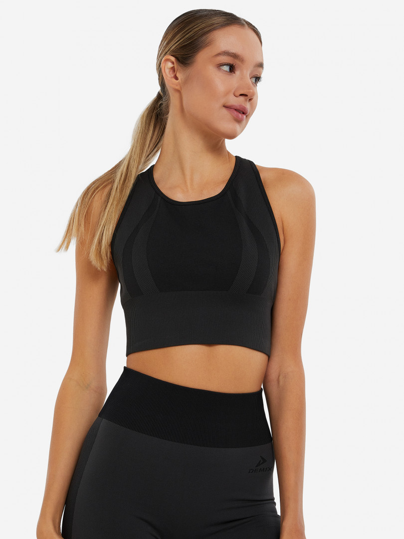 Спортивный топ бра Demix HighFlow Seamless Longline 29750700299 Черный, размер 44,46, фото 1