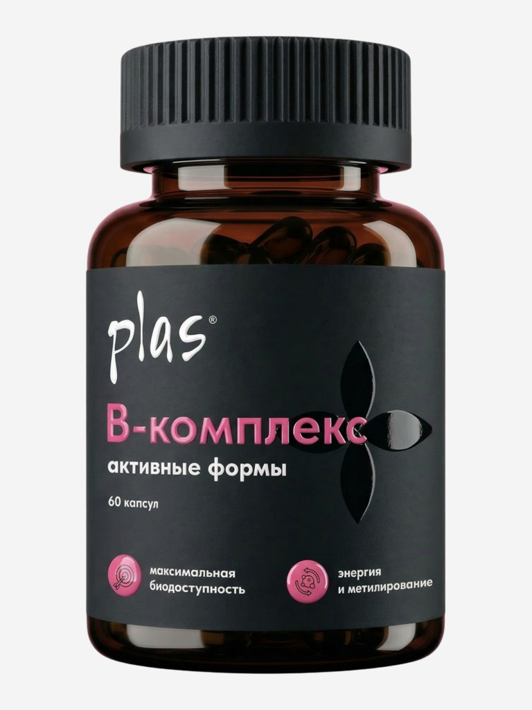 PLAS Витамины группы B активная форма , 60 капсул