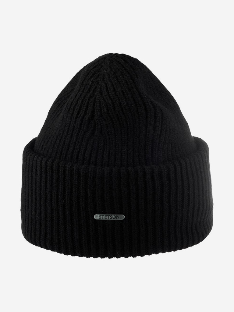 Шапка с отворотом STETSON 8599382 BEANIE WOOL (черный)