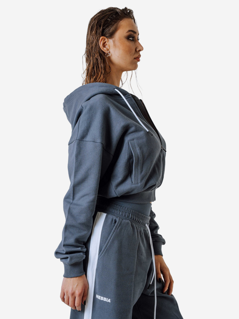 Толстовка женская NEBBIA Relaxed Zip Hoodie POWER 895 Grey