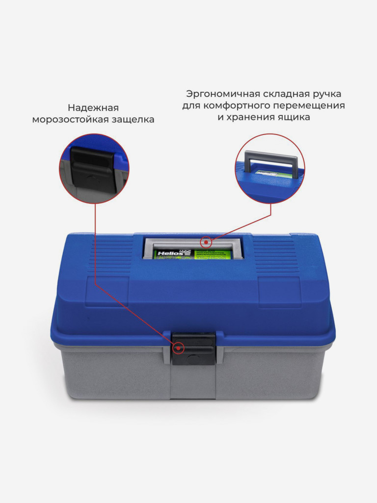 Ящик рыболова двухполочный синий (T-HS-FB2-B) Helios