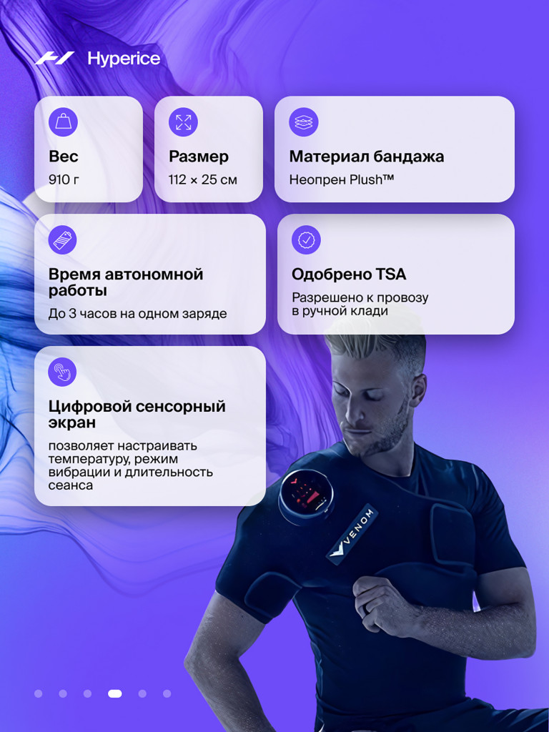 Бандаж на Левое плечо согревающий, массажер Hyperice Venom Pod Black Shoulder Left