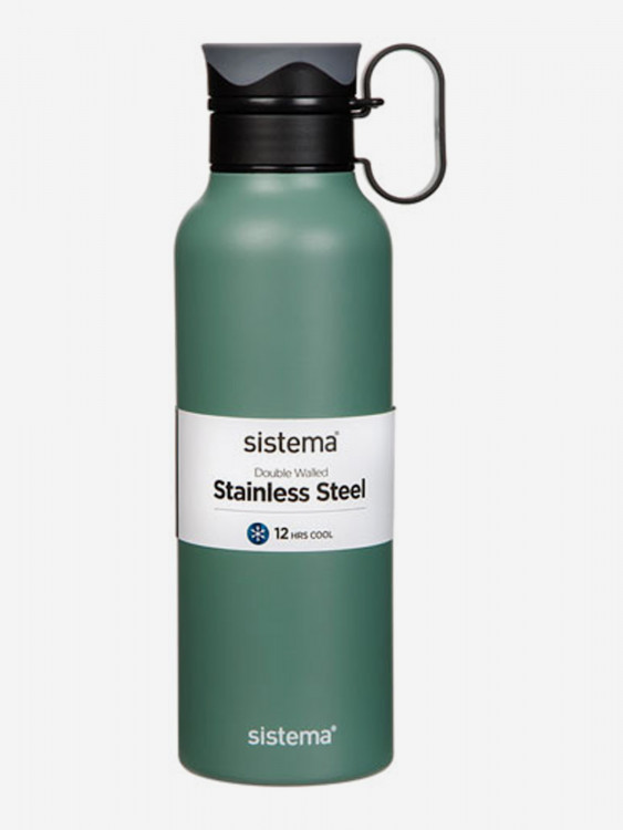 Термобутылка Sistema "Hydrate" с петелькой 600мл темно-зеленая 565