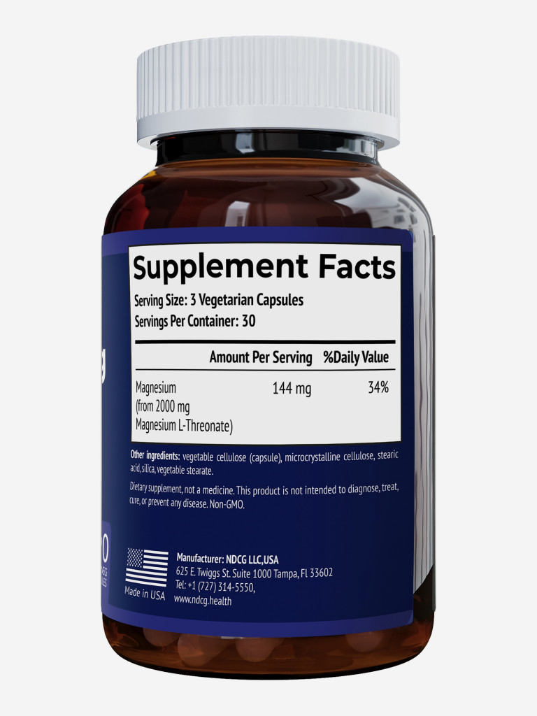 Магний L-треонат Neuro-Mag Magnesium L-Threonate NDCG, 90 капсул